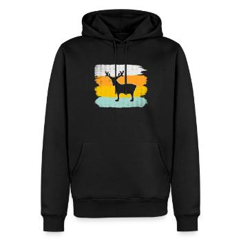 Moose Retro - Sweat à capuche Premium bio Homme - noir - Devant - Nico (187cm)
