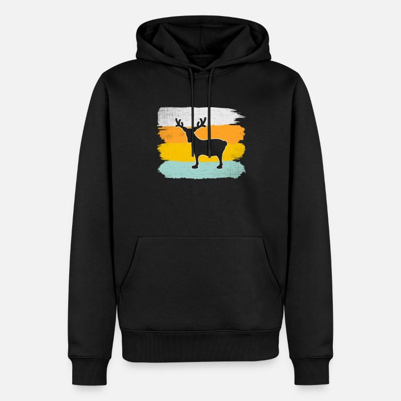 Moose Retro - Sweat à capuche Premium bio Homme - noir