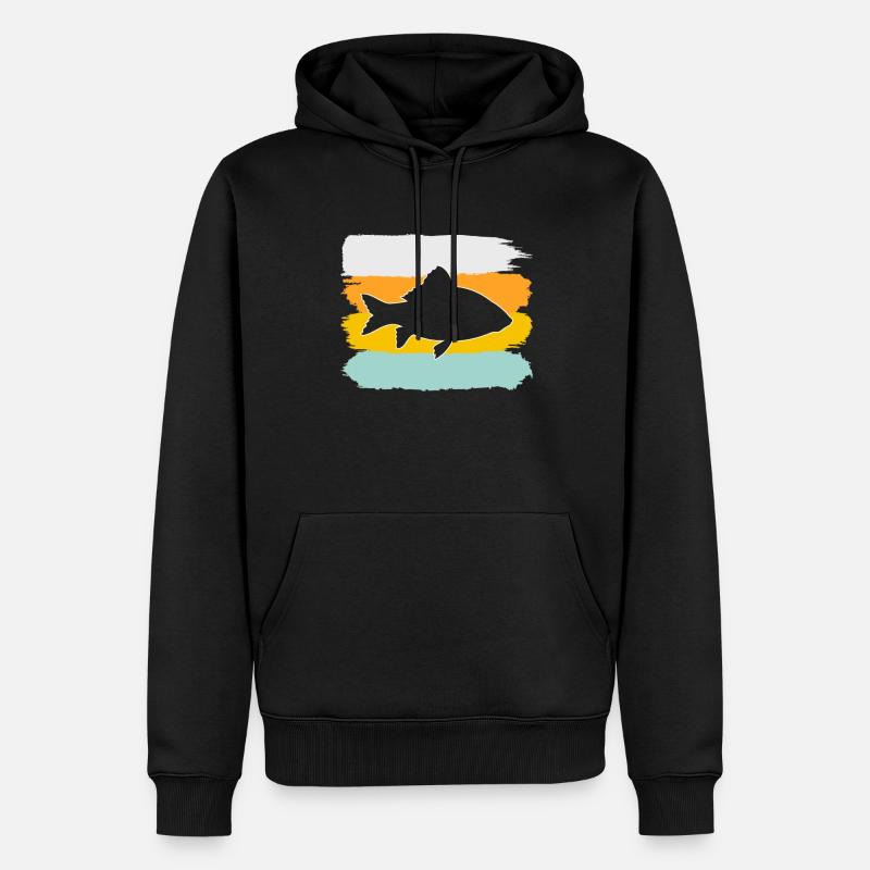 Fisch Retro - Männer Premium Bio Hoodie - Schwarz