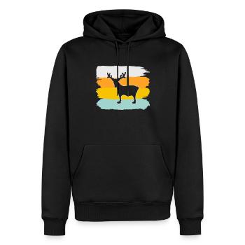 Moose Retro - Sweat à capuche Premium bio Homme - noir - Devant - Nico (187cm)