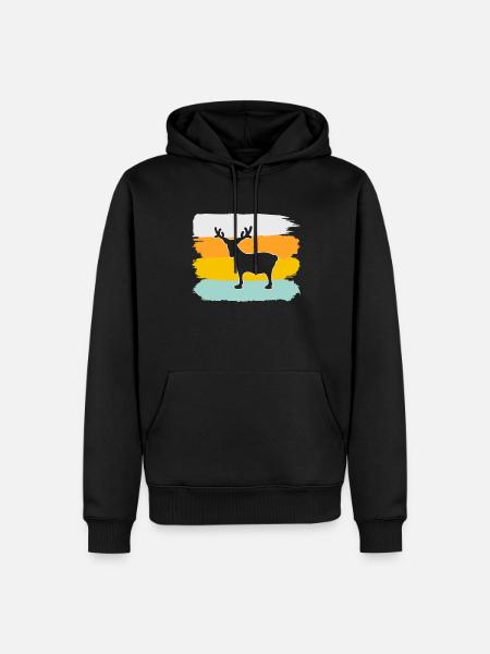 Moose Retro - Sweat à capuche Premium bio Homme - noir