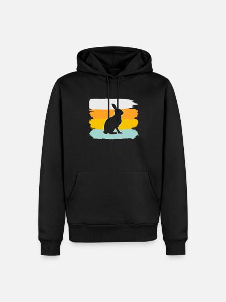 Lapin Rétro - Sweat à capuche Premium bio Homme - noir