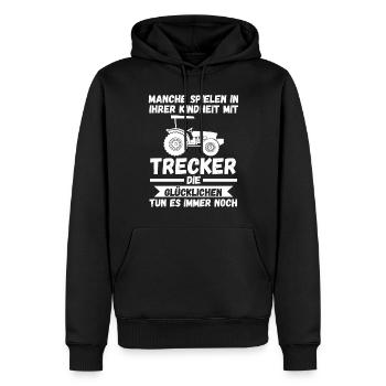 Landwirt Landwirtschaft Bauer Trecker Traktor - Männer Premium Bio Hoodie - Schwarz - Vorne - Nico (187cm)