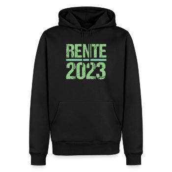 Rentner 2023 Rentnerin 2023 Rente 2023 - Männer Premium Bio Hoodie - Schwarz - Vorne - Nico (187cm)