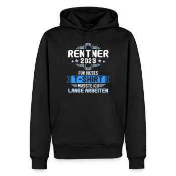 Rente 2023 Ruhestand Abschied Rentner 2023 - Männer Premium Bio Hoodie - Schwarz - Vorne - Nico (187cm)