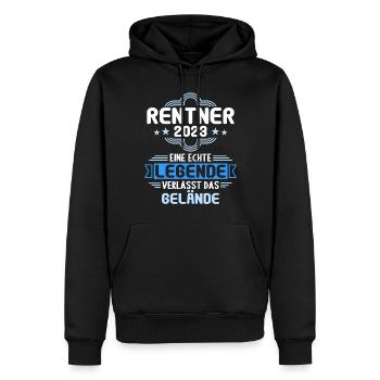 Rente 2023 Ruhestand Abschied Rentner 2023 - Männer Premium Bio Hoodie - Schwarz - Vorne - Nico (187cm)