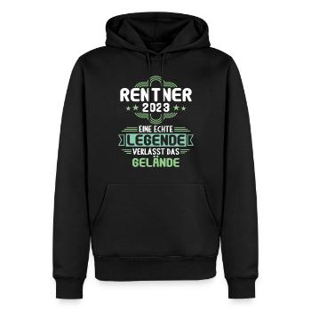 Rente 2023 Ruhestand Abschied Rentner 2023 - Männer Premium Bio Hoodie - Schwarz - Vorne - Nico (187cm)