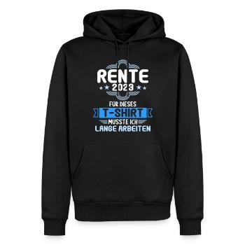 Rentner 2023 Rentnerin 2023 Rente 2023 - Männer Premium Bio Hoodie - Schwarz - Vorne - Nico (187cm)