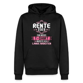 Rentner 2023 Rentnerin 2023 Rente 2023 - Männer Premium Bio Hoodie - Schwarz - Vorne - Nico (187cm)
