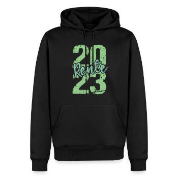 Retraité 2023 Retraité 2023 Pension 2023 - Sweat à capuche Premium bio Homme - noir - Devant - Nico (187cm)