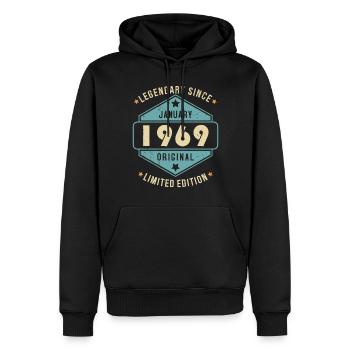 Legendary Since January 1969 Limited Edition - Männer Premium Bio Hoodie - Schwarz - Vorne - Nico (187cm)