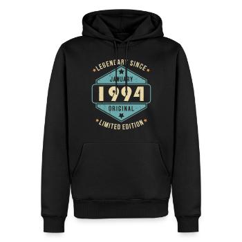Legendary Since January 1994 Limited Edition - Männer Premium Bio Hoodie - Schwarz - Vorne - Nico (187cm)