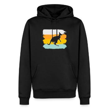 Kangourou Rétro - Sweat à capuche Premium bio Homme - noir - Devant - Nico (187cm)