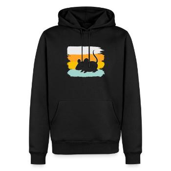 Maus Retro - Männer Premium Bio Hoodie - Schwarz - Vorne - Nico (187cm)