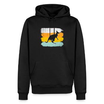 Kangourou Rétro - Sweat à capuche Premium bio Homme - noir - Devant - Nico (187cm)