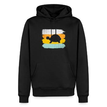 Tortue Rétro - Sweat à capuche Premium bio Homme - noir - Devant - Nico (187cm)