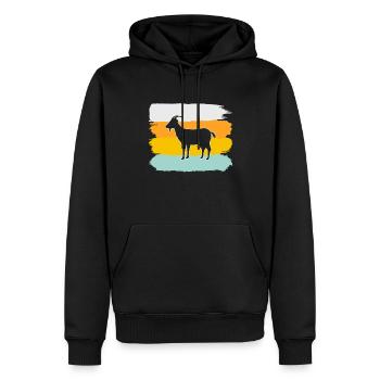 Ziege Retro - Männer Premium Bio Hoodie - Schwarz - Vorne - Nico (187cm)