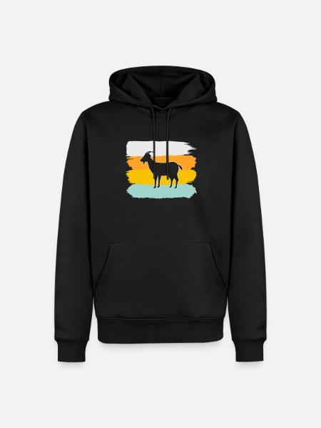 Goat Retro - Men’s Premium Organic Hoodie - black