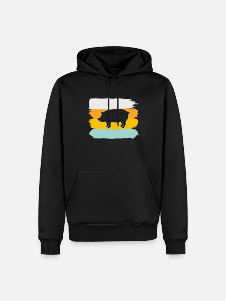 Pork Retro - Men’s Premium Organic Hoodie - black