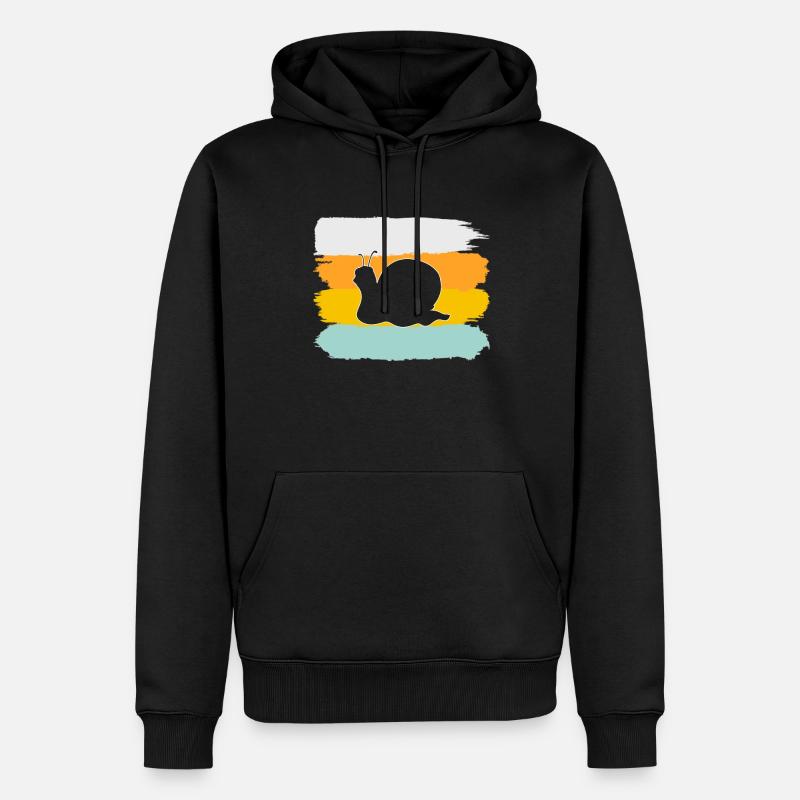 Schnecke Retro - Männer Premium Bio Hoodie - Schwarz