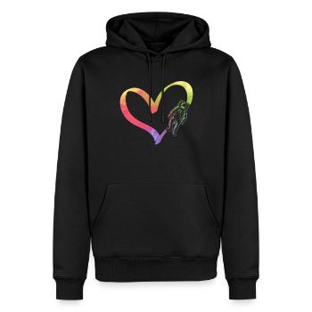 Space Travel Heart Astronaut Aerospace Space Astro - Männer Premium Bio Hoodie - Schwarz - Vorne - Nico (187cm)