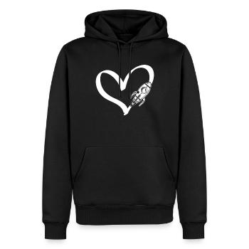 Space Travel Heart Space Rocket Aerospace Space Sh - Männer Premium Bio Hoodie - Schwarz - Vorne - Nico (187cm)