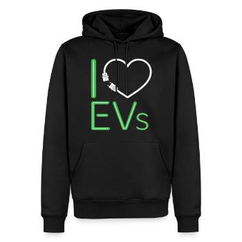 I Charge Electric Vehicle For Electric Car Fans - Männer Premium Bio Hoodie - Schwarz - Vorne - Nico (187cm)