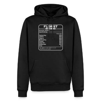 Funny Florist Valeur nutritive pour fleuriste - Sweat à capuche Premium bio Homme - noir - Devant - Nico (187cm)