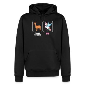 Autre fleuriste / Moi Funny Fleuriste Pour Fleuriste - Sweat à capuche Premium bio Homme - noir - Devant - Nico (187cm)