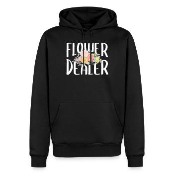 Drôle de marchand de fleurs pour fleuriste - Sweat à capuche Premium bio Homme - noir - Devant - Nico (187cm)