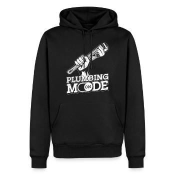 Plomberie Plombier Plomberie Vintage Plomberie - Sweat à capuche Premium bio Homme - noir - Devant - Nico (187cm)