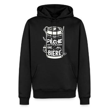 Ne me Dérangez Pas Quand Je pêche sauf pour Bière - Sweat à capuche Premium bio Homme - noir - Devant - Nico (187cm)