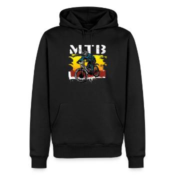 Downhill Mauntain Bike Mtb Radrennen Ride Bmx - Männer Premium Bio Hoodie - Schwarz - Vorne - Nico (187cm)
