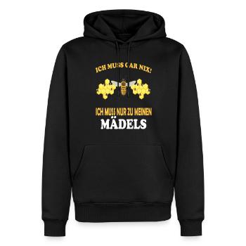 Bienenzucht und Honig - Männer Premium Bio Hoodie - Schwarz - Vorne - Nico (187cm)