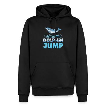 Dolphin Jump Meeresbiologe Wassertier - Männer Premium Bio Hoodie - Schwarz - Vorne - Nico (187cm)