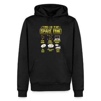 Ce que je fais pendant mon temps libre Musicien - Sweat à capuche Premium bio Homme - noir - Devant - Nico (187cm)