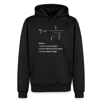 Lorentz Factor of Special Relativity Mathematical - Men’s Premium Organic Hoodie - black - Front - Nico (187cm)