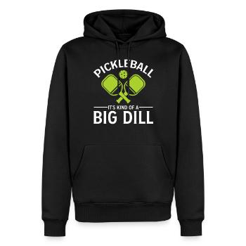 Pickleball C’est une sorte de gros aneth - Sweat à capuche Premium bio Homme - noir - Devant - Nico (187cm)