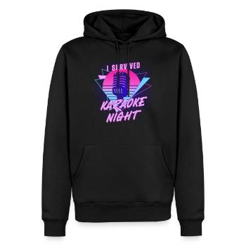 Karaoké Chanteur 80s Rétro I - Sweat à capuche Premium bio Homme - noir - Devant - Nico (187cm)