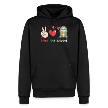 Karaoke Singer Peace Love Karaoke - Männer Premium Bio Hoodie - Schwarz - Vorne - Nico (187cm)