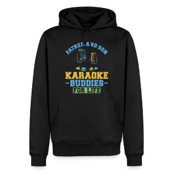 Karaoke Singer Dad Father And Son - Männer Premium Bio Hoodie - Schwarz - Vorne - Nico (187cm)