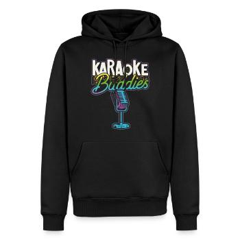 Karaoke Singer Friends Besties 80s - Männer Premium Bio Hoodie - Schwarz - Vorne - Nico (187cm)
