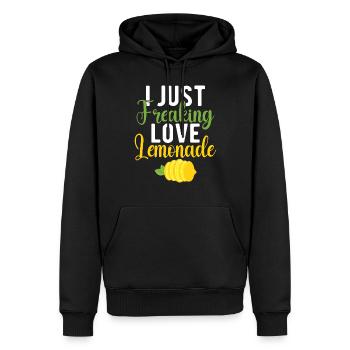 Limonade Geschenkideen - Männer Premium Bio Hoodie - Schwarz - Vorne - Nico (187cm)