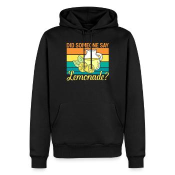 Limonade Geschenkideen - Männer Premium Bio Hoodie - Schwarz - Vorne - Nico (187cm)