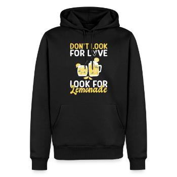 Limonade Geschenkideen - Männer Premium Bio Hoodie - Schwarz - Vorne - Nico (187cm)
