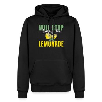 Limonade Geschenkideen - Männer Premium Bio Hoodie - Schwarz - Vorne - Nico (187cm)