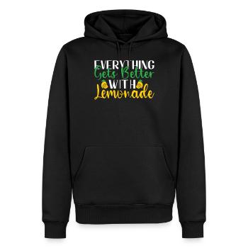 Limonade Geschenkideen - Männer Premium Bio Hoodie - Schwarz - Vorne - Nico (187cm)