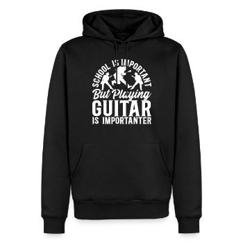 Jouer de la guitare est plus important - Guitariste Jouer - Sweat à capuche Premium bio Homme - noir - Devant - Nico (187cm)