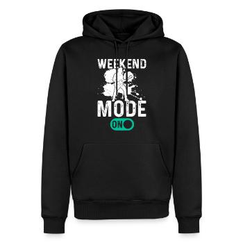 Guitariste Basse Guitariste Basse - Mode Week-end O - Sweat à capuche Premium bio Homme - noir - Devant - Nico (187cm)