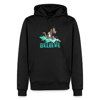Kryptozoologie Kryptid Bigfoot Einhorn Loch Ness - Männer Premium Bio Hoodie - Schwarz - Vorne - Nico (187cm)